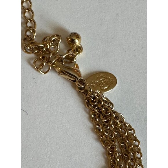 Premier Jewelry Gold Multi-Strand Necklace Earrings Set Faux Pearls Amber Color - Picture 6 of 9